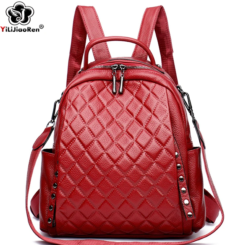 Luxury Zipper Bags - Hakiki Deri Sırt Çantası Kadın omuzdan