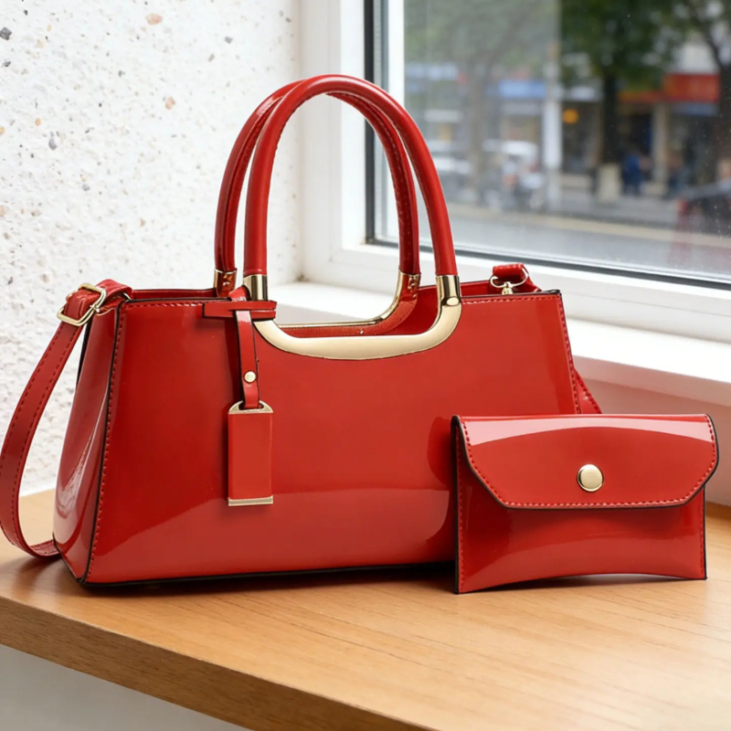 Luxury Zipper Bags - Kadın Çanta Seti, Hafif Lüks PU