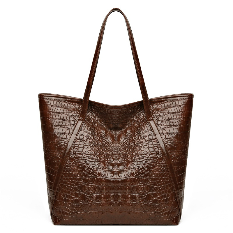 Luxury Bags From China - Basit Çok Yönlü Timsah Baskı Tote