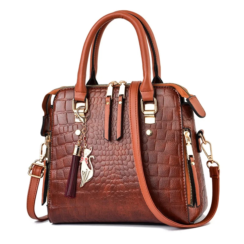 Luxury Bags Sales - Yogodlns Lüks Timsah Desen Çanta Kadın