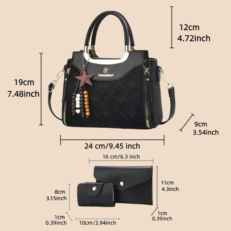 Şık kadın çantası, düz renk, l - Luxury Zipper Bags incelemesi ve fiyatı
