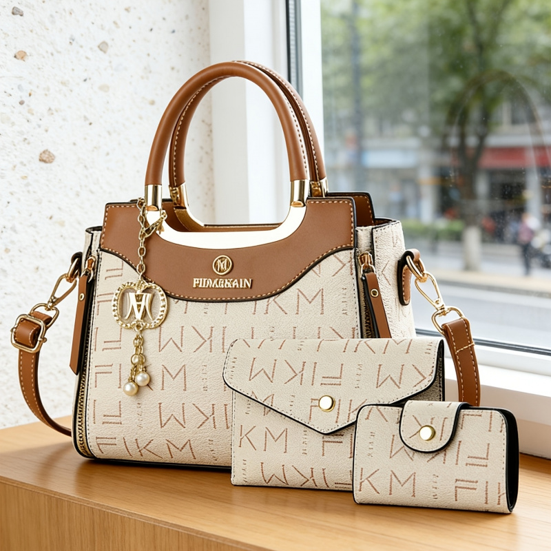3 parçalı hafif lüks baskılı h - Luxury Zipper Bags incelemesi ve fiyatı