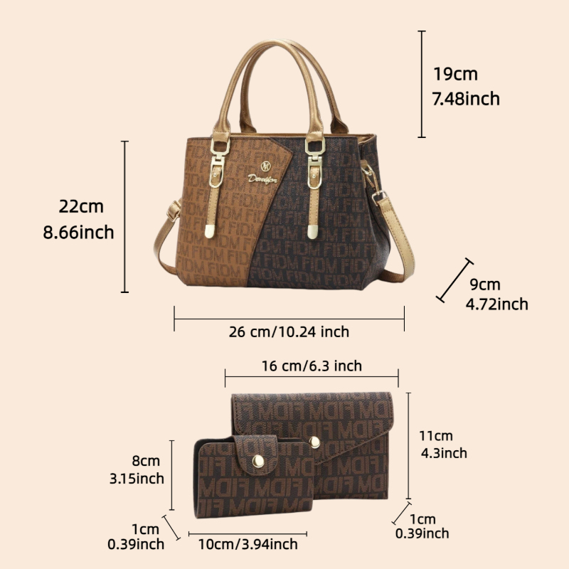 3 parçalı kadın çanta seti, lü - Luxury Zipper Bags incelemesi ve fiyatı